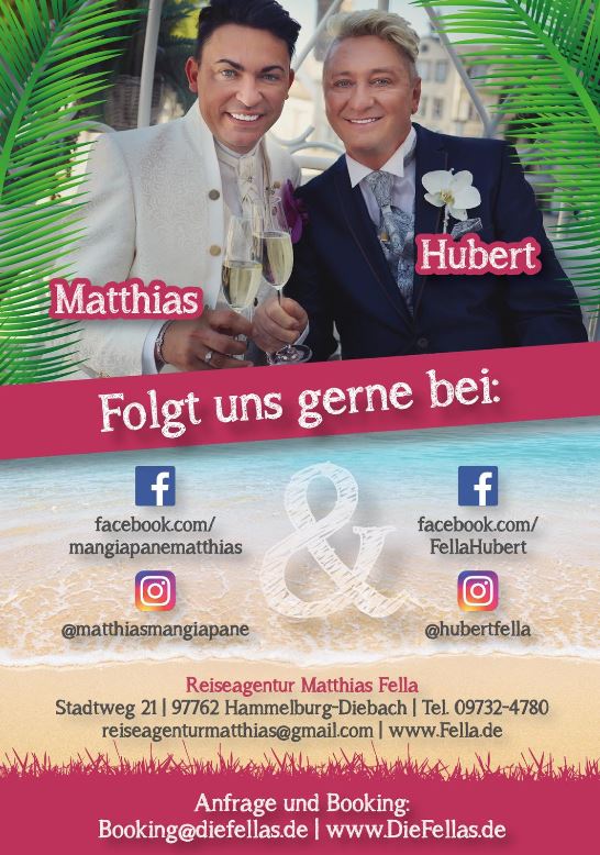 Autogrammkarte Die Fellas Hubert und Matthias Fella Hammelburg